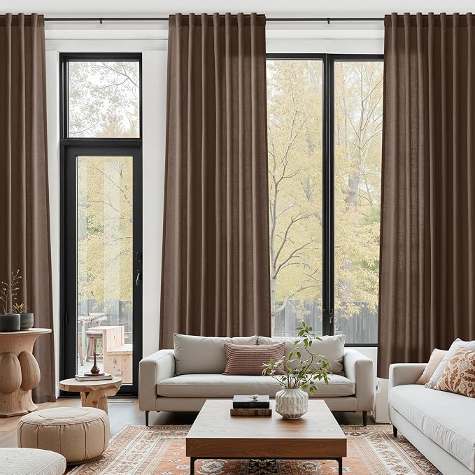 Cappuccino Linen 112 Inch Curtains - Image 8