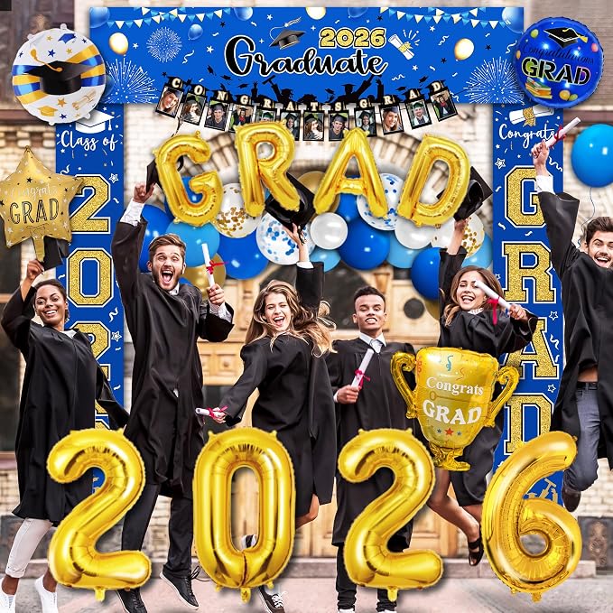 125 PCS Blue and Gold Graduation Party Decorations, 2026 Graduation Decorations - Image 9