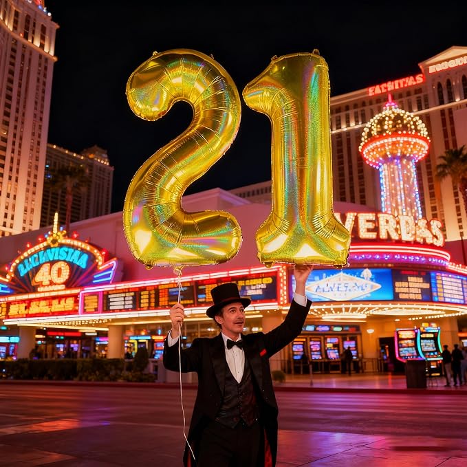 Jonhamwelbor 40 Inch Laser Gold 21 Balloon Number Foil Mylar Giant Balloon - Image 6