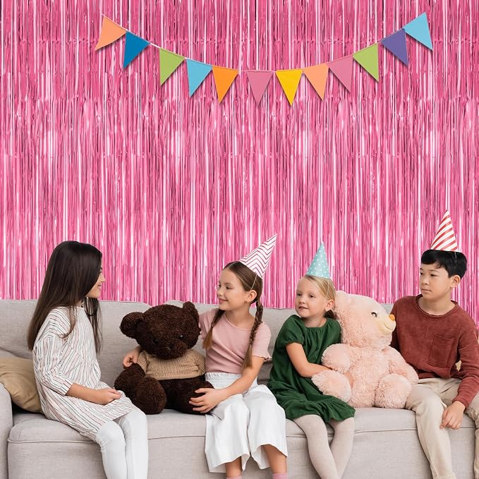 4 Pack Birthday Decorations, 3.28 FT x 7.05 FT Pink Backdrop, Metallic Happy - Image 6