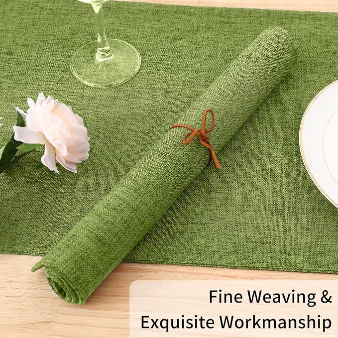 Homaxy Cloths Placemats for Dining Table Set of 4, Grass Green | Heat Resistant - Image 6