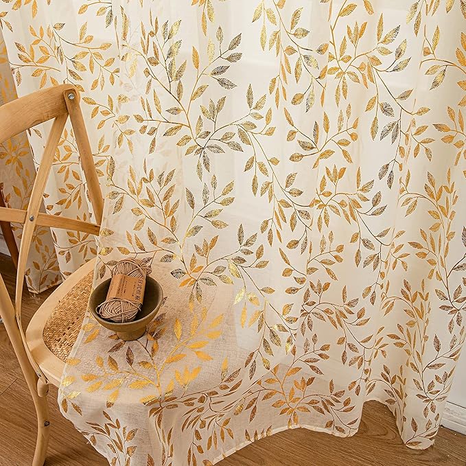 Sutuo Home Ivory Sheer Curtains 63 Inch Length 2 Panels Set, Privacy Voile - Image 7