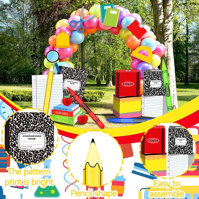 22 Pcs Back to School Balloons Box Sets Include Balloons Box Desktop Ornaments - Image 3