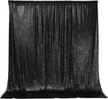 PartyDelight Black Sequin Backdrop 6x6ft Sparkly Photo Curtain | 4 Inch Rod by PartyDelight