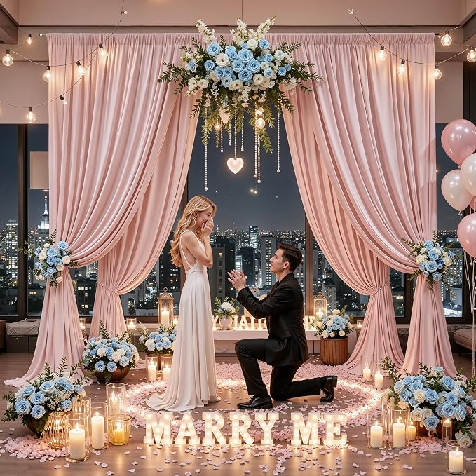 20ft x 15ft Dusty Pink Backdrop Curtains - Image 8
