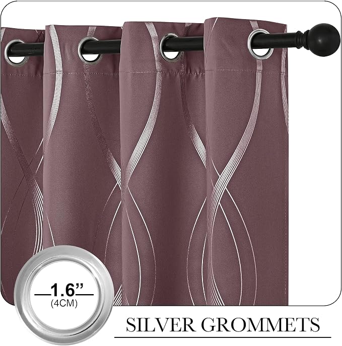 NICETOWN Dry Rose Blackout Curtain Panels 84 - Image 3