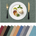 Homaxy Cloths Placemats for Dining Table Set of 6, Cotton Linen Blend Table Mats by Homaxy