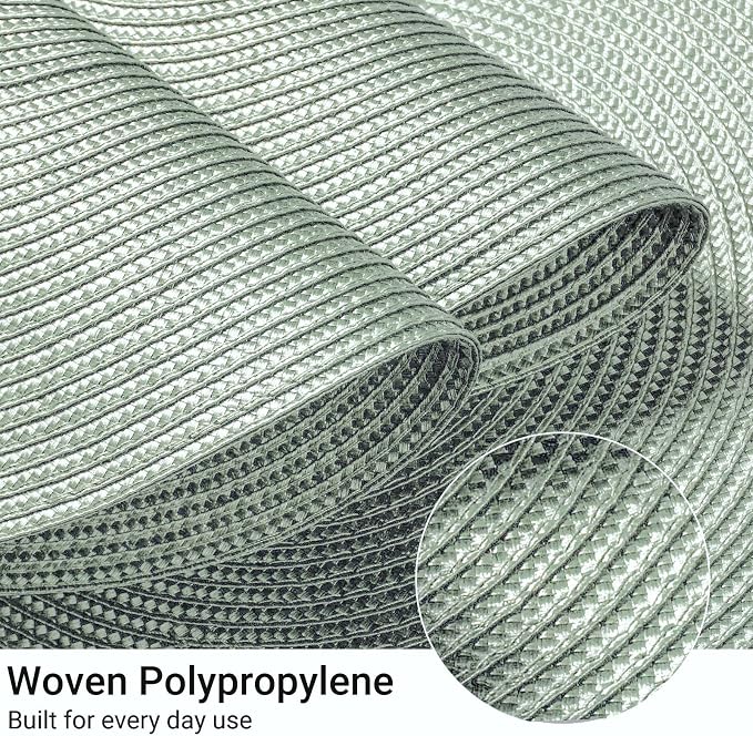FunWheat Round Braided Placemats Set of 4 Table Mats - Image 3