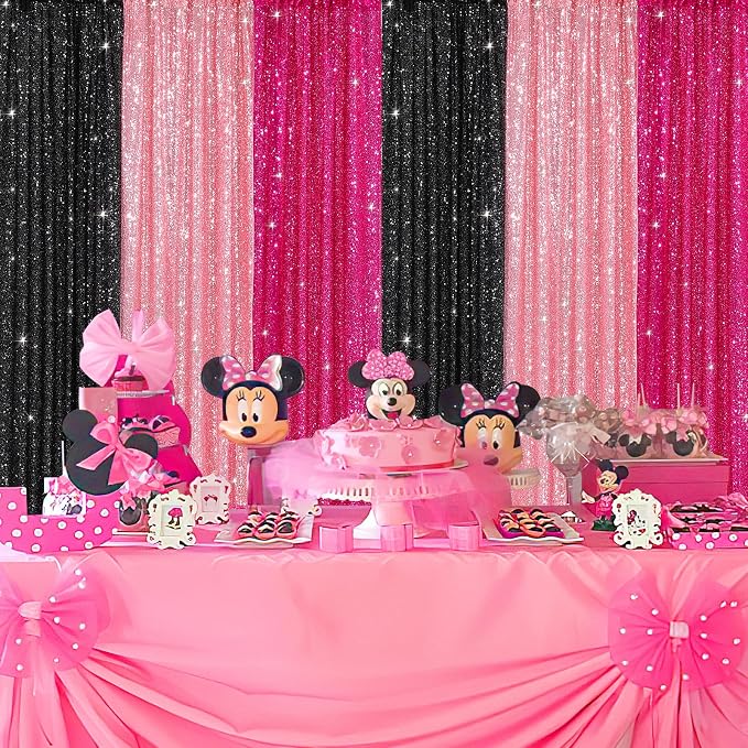 Sequin Backdrop 6x8FT Black Halloween Background Glitter Sequin Fabric | - Image 8