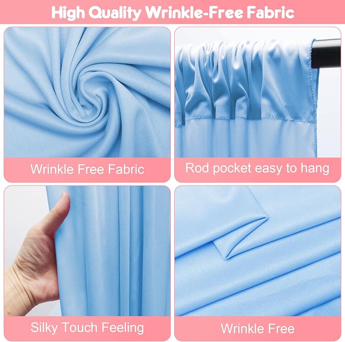 Asee'm Blue Backdrop Curtains Drapes - Image 3