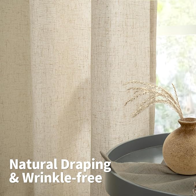 YoungsTex Burlap Linen Curtains 80 Inches Length - Image 4