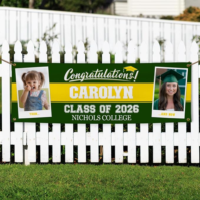 Graduation Banner 2026 Personalized, Then & Now - Image 4