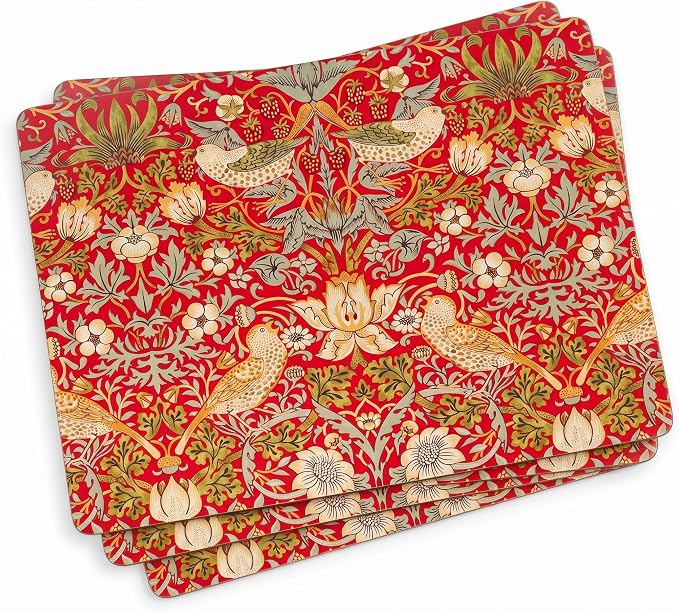 Pimpernel Morris & Co Strawberry Thief Red Placemats by Pimpernel