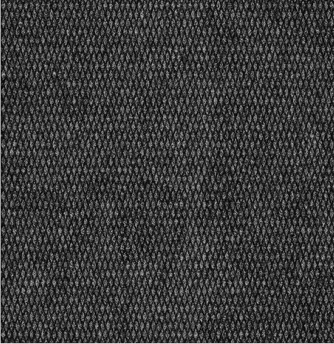 Ottomanson Commercial Scrape Rib Entry Mat – Heavy Duty Ribbed Floor Mat for High Traffic – Non Slip Rubber Back, Waterproof – Indoor Outdoor Use for Offices, Schools, Lobbies, 2' x 49', Black