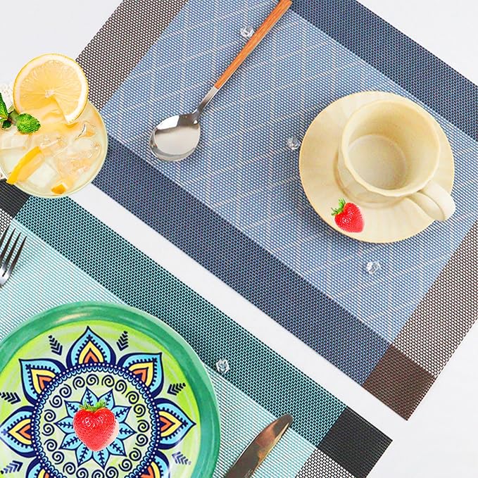 Placemats Set of 6 Washable Indoor | Outdoor Vinyl Place Mats - Image 7