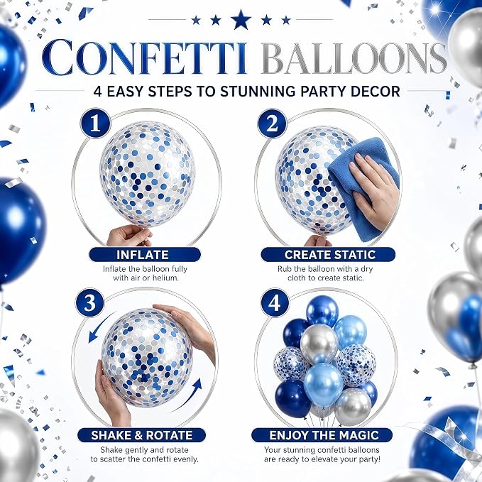 Blue Gold Balloon Column Kit Set of 2 - Image 6
