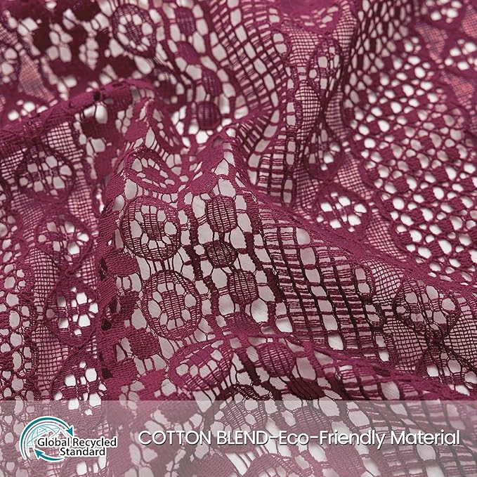 WAZZIO Boho Lace Curtains 63 Inches 2 Panel, Light Filtering Privacy Tassel & - Image 6