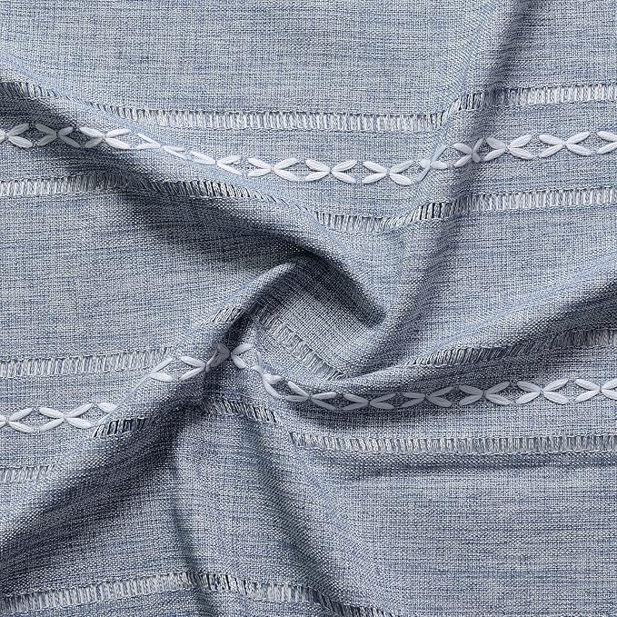 RoomTalks Boho Kitchen Curtains 36 Inch Length French Striped Farmhouse Vintage - Image 7