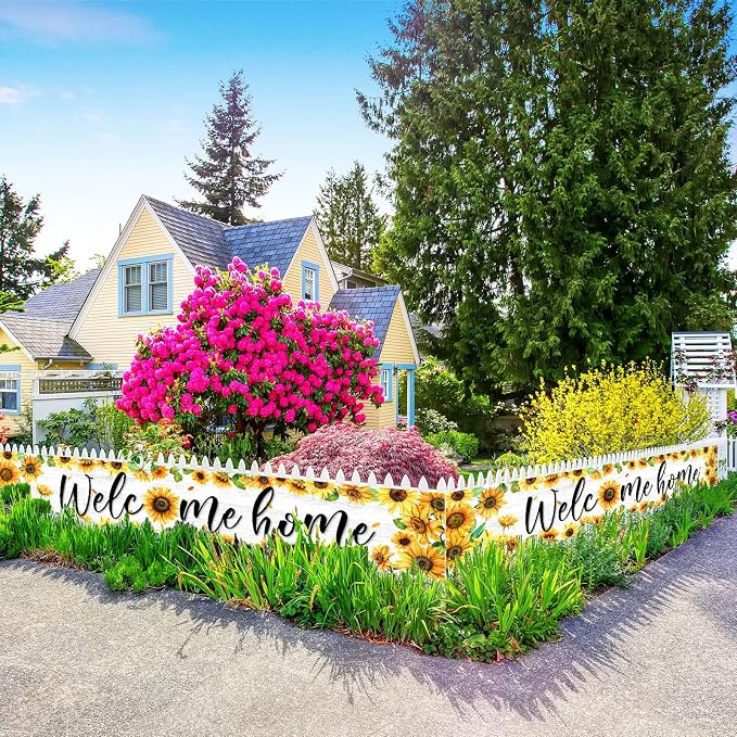 Large Welcome Home Banner Decorations Sunflower Welcome Home Yard Sign - Image 4