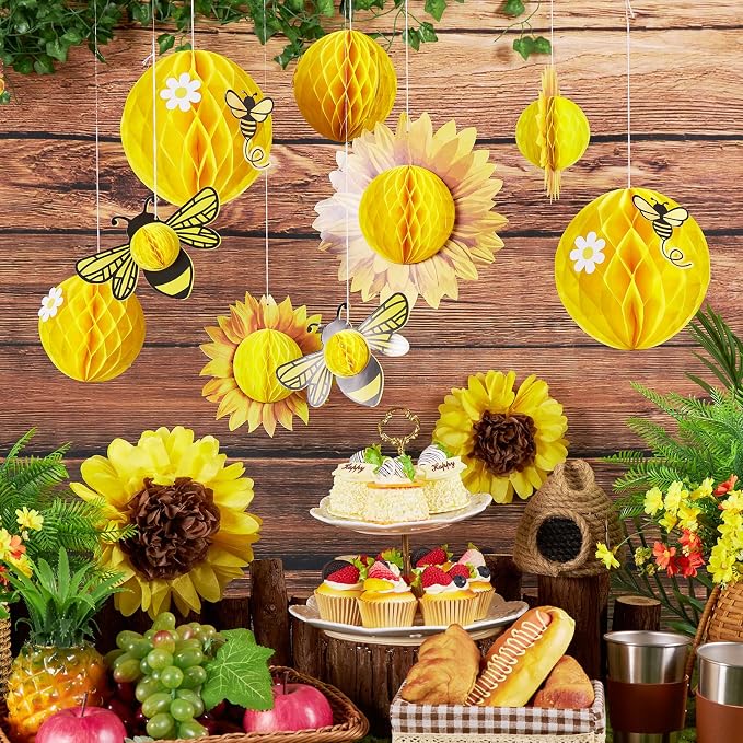 Paper Jazz Sunflower Party Honeycomb Decoration Bee Decorations - Image 4