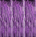 5 Pack 3.3 x 9.9 ft Purple Fringe Backdrop Streamers Party Decorations | Foil by Crosize