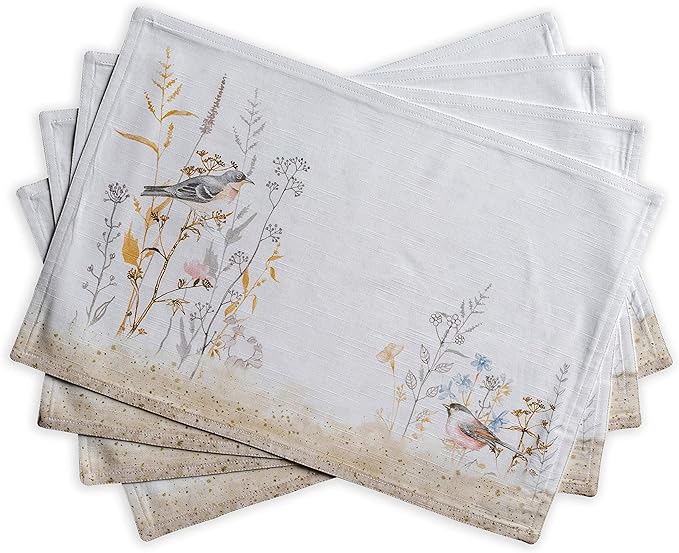 Maison d' Hermine Placemats Set of 4 Reusable 100% Cotton | Cloth Place Mats by MaisondHermine
