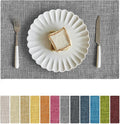 Softalker Faux Linen Placemats Set of 6-12 x 18 Inch, Heat Resistant Double by Softalker