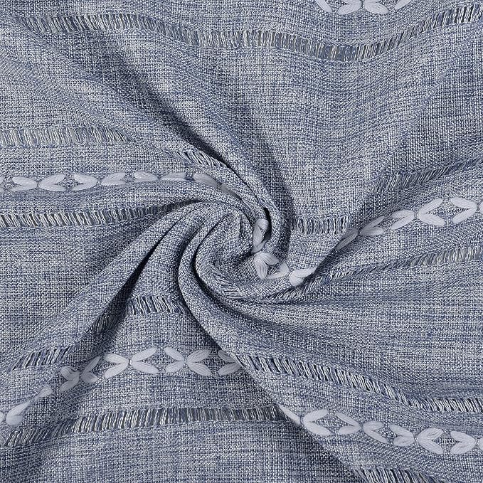 RoomTalks Boho Curtains for Bedroom Living Room 63 Inch Length Light Blue - Image 7