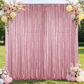 Hahuho Rose Pink Sequin Backdrop Curtain, Banquet Decoration（1 Panels, 4FT x 8FT by Hahuho