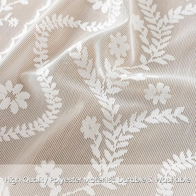 WAZZIO Boho Lace Curtains 2 Panels 45 Inches -Cute Vintage Victorian Sheer - Image 3