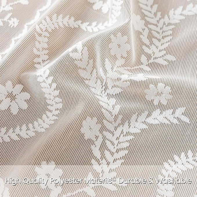 WAZZIO Boho Lace Curtains 2 Panels 72 Inches -Cute Vintage Victorian Sheer - Image 3