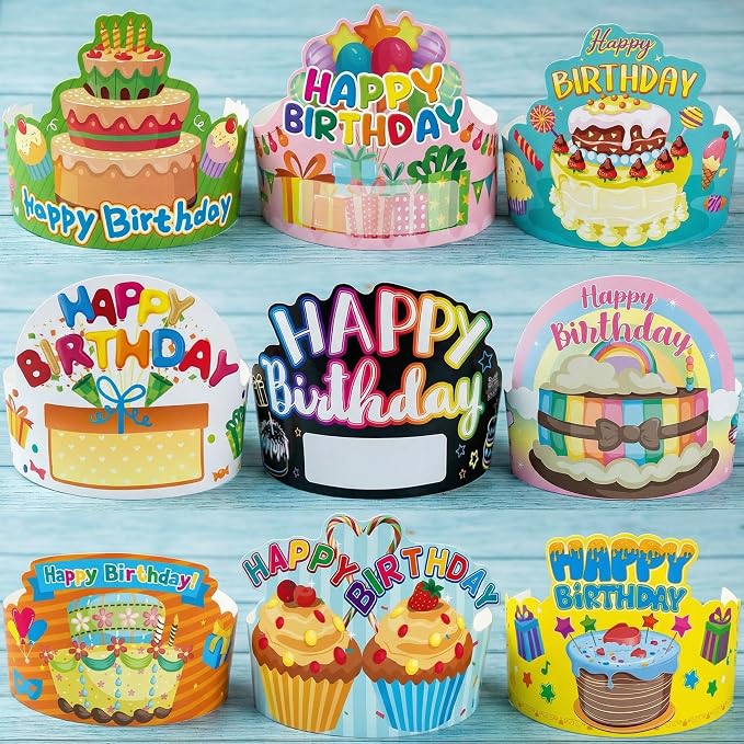 ceiba tree Birthday Crowns for Kids Classroom 36Pcs School Family Colorful - Image 6