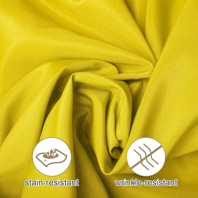 Ascoza 2pack 90x156 Inch Yellow Rectangular Tablecloth 8 Feet Table Cloth in Polyester Fabric for Wedding/Banquet/Restaurant/Parties