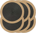 Round Placemats Set of 6, Woven Table Mats, Wide Edge, 15 Inch Diameter by Noctiflorous