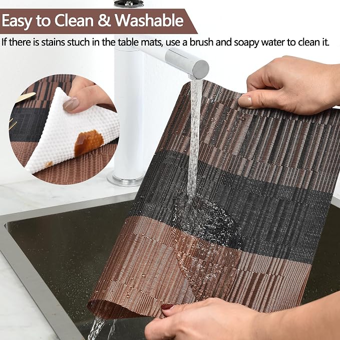 SLKQG Brown Placemats Set of 6 - Image 3