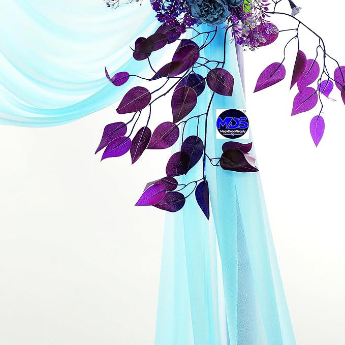 MDS Halloween Chiffon Draping Fabric - 2 Panel, 30" Wide x 100ft Long - Sheer Spooky Arbor & Canopy Drapery for Haunted House Backdrops, Party Ceilings, DIY Costumes & Themed Events - Teal