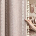 Light Brown 100% Boho Blackout Curtains 84 Inch 2 Panels | Vintage Farmhouse by Unknown