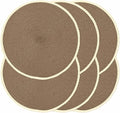 Round Placemats Set of 6, Woven Table Mats, Thin Edge, Coffee Brown | Braided by Noctiflorous