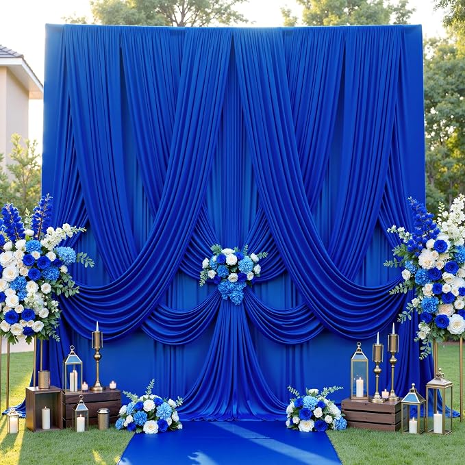 20ft×12ft Wrinkle Free Royal Blue Backdrop Curtain - Image 8