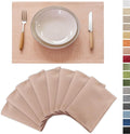 Demetex Pink Placemats Set of 8 Heat Resistant Cloth Place Mats Rectangle Linen by DEMETEX