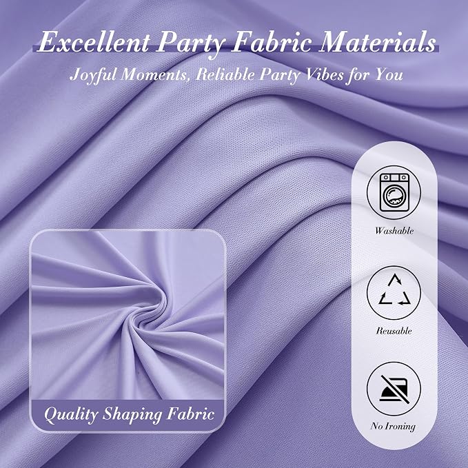 10 ft x 10 ft Wrinkle Free Lavender Backdrop Curtain - Image 7