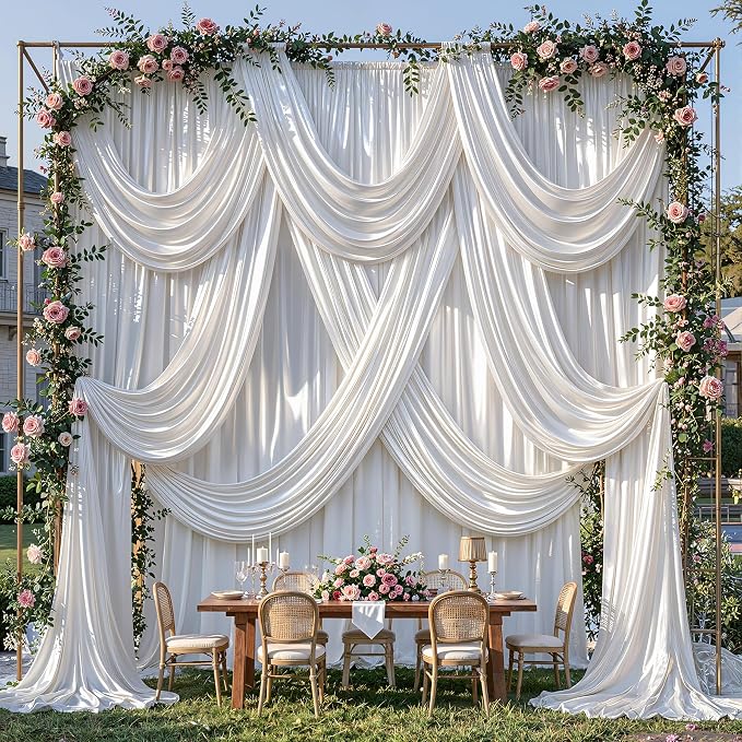 20x10ft White Glitter Backdrop Curtain - Image 6