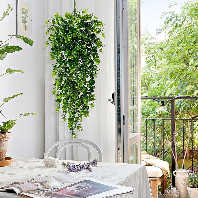 8Pcs Fake Hanging Plants 2.7FT Fake Plants Fake Vines Greenery | UV Resistant - Image 2