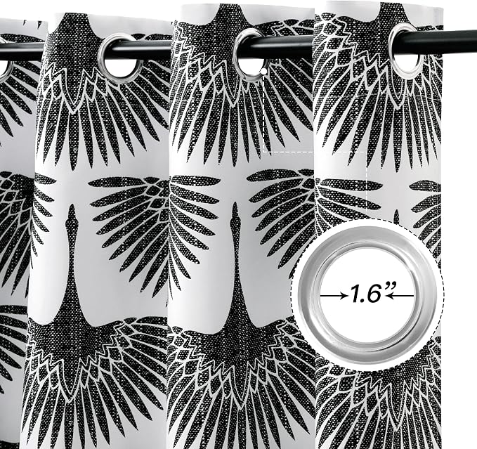 KGORGE Printed Curtains Bohemian Floral and Animal Pattern - Image 3
