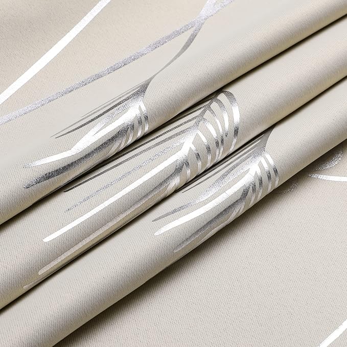Cream Beige Room Darkening Curtains 90 Inches Long - Image 8
