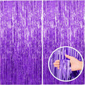 2 Pack Purple Backdrop Tinsel Streamers Foil Fringe Backdrop Halloween Party by BOMSI