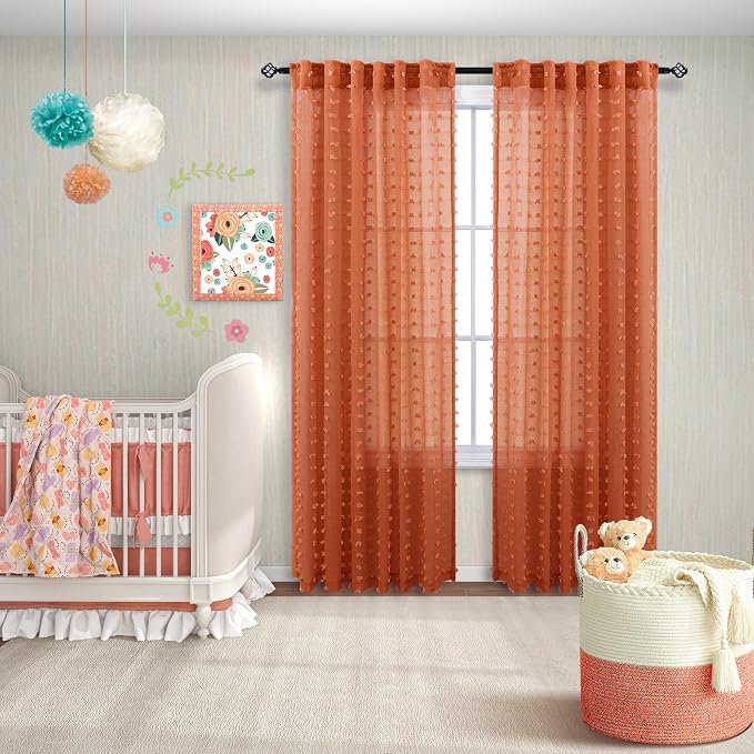 KOUFALL Terracotta Boho Curtains - Image 5