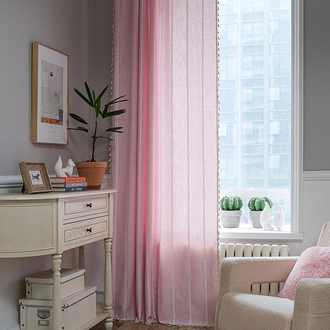 Sutuo Home Boho Curtains for Bedroom 96 Inches Long, Light Filtering Farmhouse - Image 2