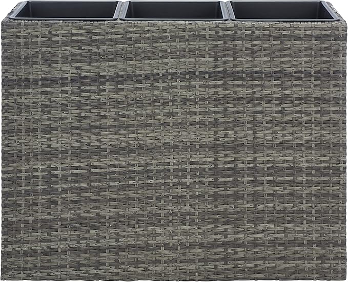 SAFAVIEH Outdoor Collection Rita Grey/Brown Woven Rectangular Flower Rack