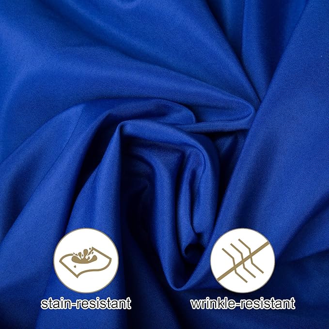 Ascoza 2pack 108 Inch Royal Blue Round Tablecloth in Washable Polyester Fabric for Wedding/Banquet/Restaurant/Parties